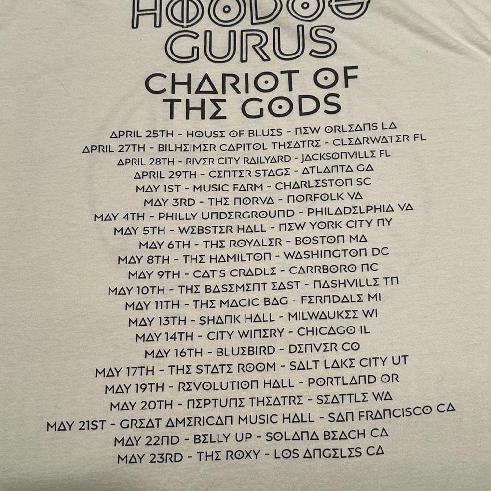 Hoodoo Gurus Chariot of the Gods Tour Tshirt - Picture 8 of 9